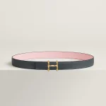 H Torsade belt buckle & Reversible leather strap 24 mm